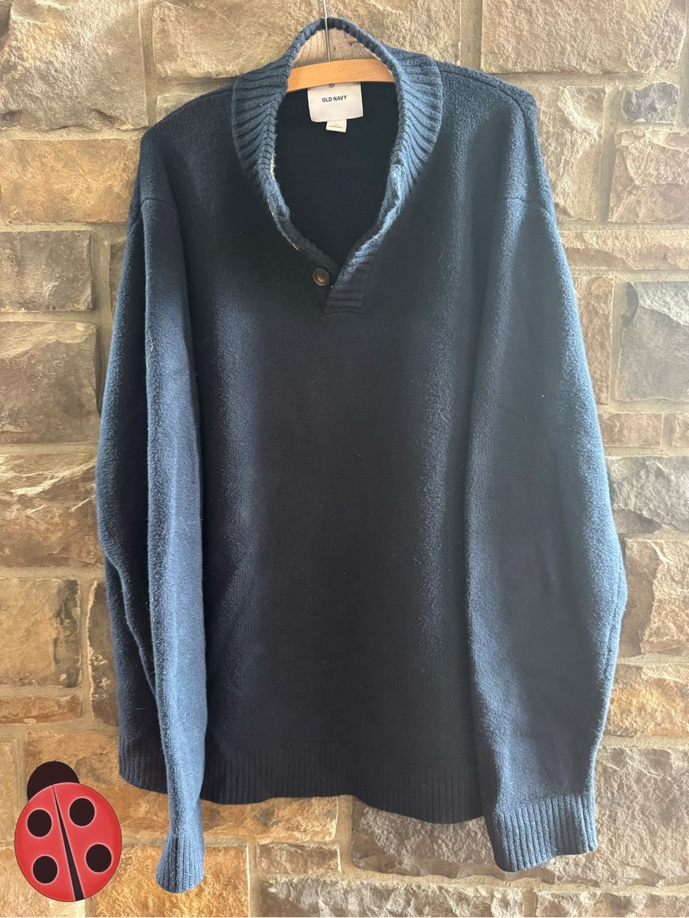 Old Navy Men's Navy Shawl Collar Pullover Sweater XXL